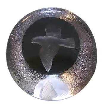 Mats Jonasson #9184 Glass Bird / Dove Paperweight - Signed