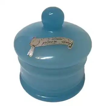 V Nason Blue Opaline Murano Glass Labelled Trinket Pot