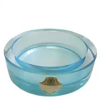 Seguso Vetri d'Arte #14357 Murano Blue Glass Bowl, Labelled