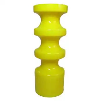 Alsterfors #S5014 Yellow Glass Hooped Vase Signed "P Ström 68"
