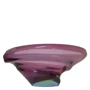 Skrdlovice #5546 Czech Purple & Blue Glass Bowl by Jaroslav Beránek