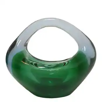 Skrdlovice #6240 Czech Glass Sculpture Bowl by Jan Beránek