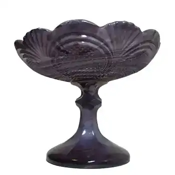 Davidson 1890's Victorian Malachite/Slag Glass Comport/Bowl