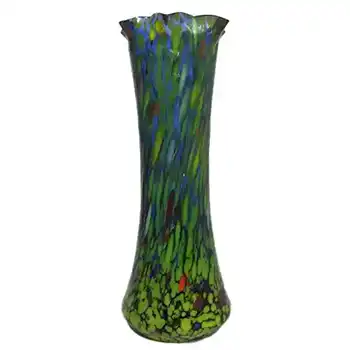 1930's Czech/Bohemian Spatter/Splatter Glass Vase