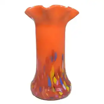 Czech 1930's Multicoloured Spatter/Splatter Glass Vase