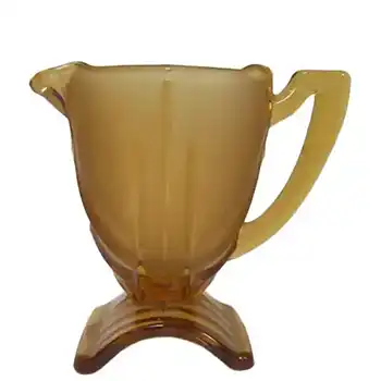 Stölzle Czech Art Deco 1930's Amber Glass Jug/Creamer