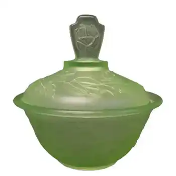 Walther Art Deco Uranium Glass 'Waltraut' Trinket Bowl