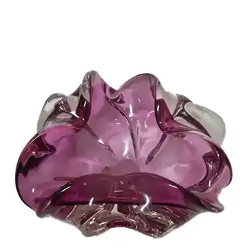 Vetro Artistico Veneziano Murano Purple Glass Bowl - Labelled