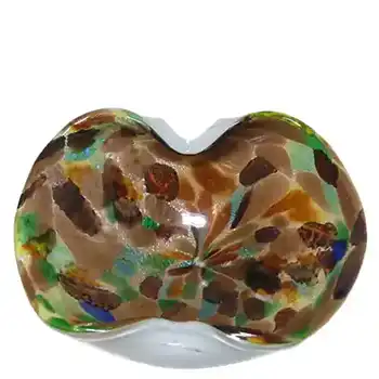 Vetro Artistico Veneziano Murano Glass Aventurine Bowl