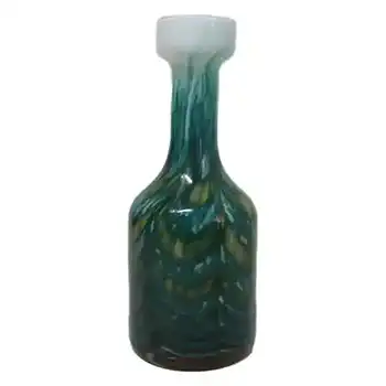 V.B. Opaline Florence Italian Empoli Marbled Glass Vase