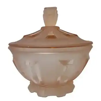 Walther & Söhne 1930's Art Deco Pink Glass 'Greta' Trinket Dish