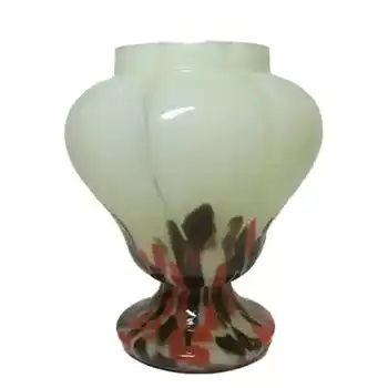 Welz 1930's Czech Uranium Green Aventurine Glass Posy Vase