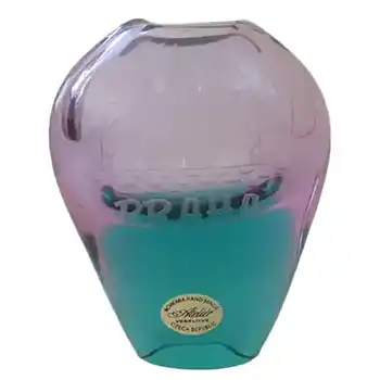 Atelier Veselous Czech Lilac + Turquoise Glass Vase