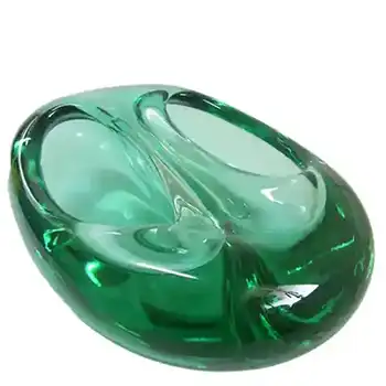 Zelezny Brod Sklo Czech Turquoise Green Glass Bowl