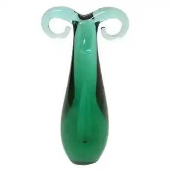 Zelezny Brod Czech Turquoise Glass Ram Sculpture