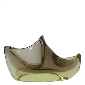 Zelezny Brod Sklo (ZBS) Czech Amber Glass Ashtray by Miloslav Klinger