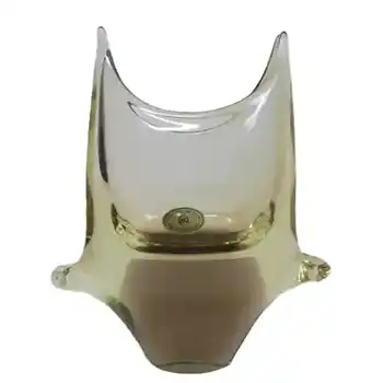 Zelezny Brod Sklo (ZBS) Czech Amber Glass Vase
