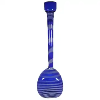 Cristalleria Artistica Toscana / Alrose Empoli Blue & White Glass Bottle