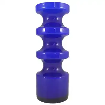 Alsterfors #S5014 Blue Cased Glass Vase Signed Per Olof Ström '70