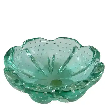 Archimede Seguso Murano Bubble Glass Bowl - Labelled