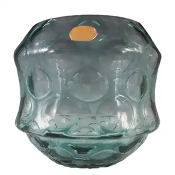 Borske Sklo 1950's Blue Glass Optical 'Olives' Vase