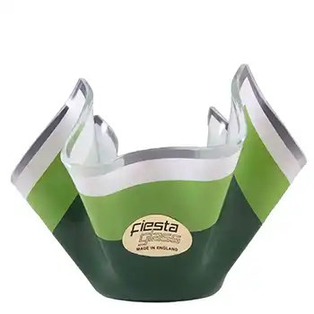 Chance Brothers Green Glass "Duet" Handkerchief Vase