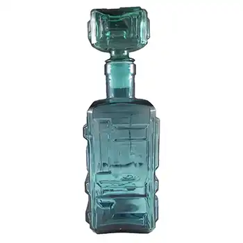 Empoli Italian Blue Glass Geometric Decanter/Bottle