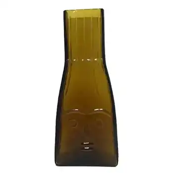 Flygsfors Signed Amber Glass 'Face' Vase - Wiktor Berndt