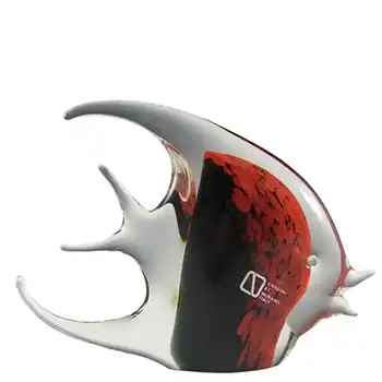 V. Nason & Co Murano Red & Black Glass Fish - Labelled