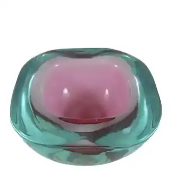 Archimede Seguso Murano Cased Glass Geode Bowl - Labelled