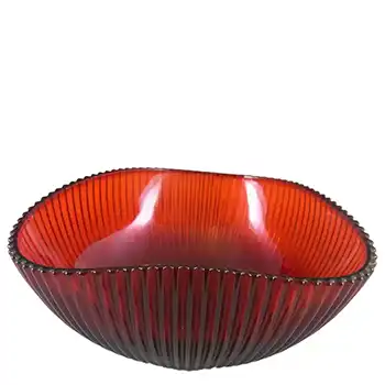 Gullaskruf Ruby Red Glass 'Reffla' Bowl by Arthur Percy