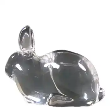 Hadeland Scandinavian Glass Rabbit Paperweight - Marked