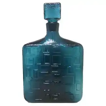 Empoli Italian Blue Textured Glass Decanter/Bottle