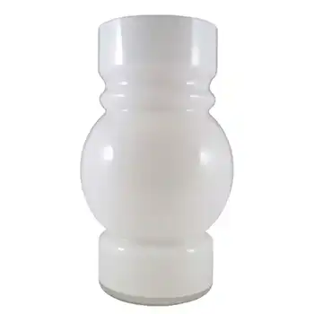 Lindshammar 1970's Swedish White Hooped Cased Glass Vase