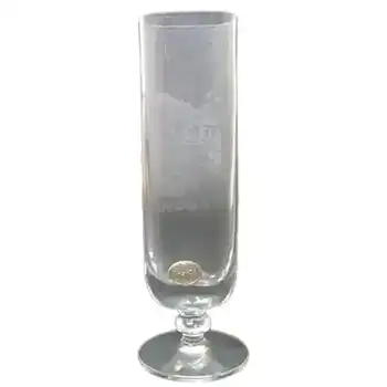Magnor Norwegian Glass Etched Fish Market Vase - Label