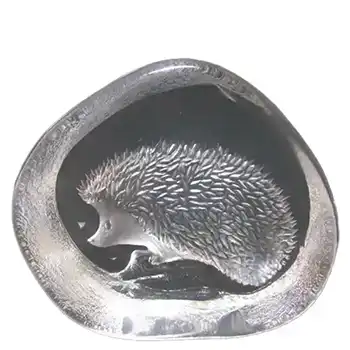 Mats Jonasson #3366 Glass Hedgehog Paperweight - Signed