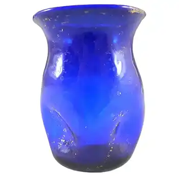 Salviati Murano Blue Glass Gold Leaf Vase