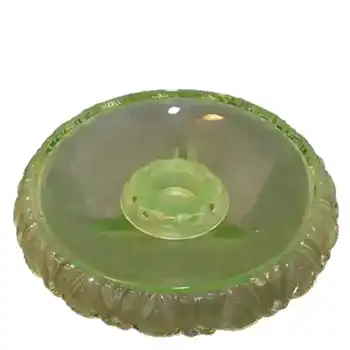 Walther Art Deco Uranium Glass Pelikan Centerpiece Bowl