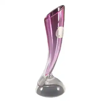 Val St-Lambert Belgian Pink Glass Vase - Signed + Label