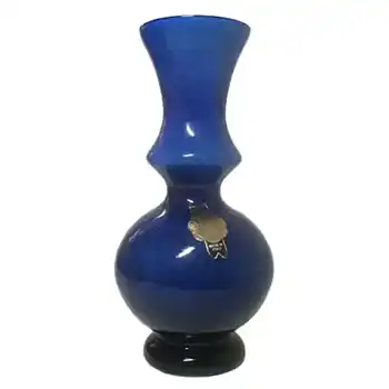 V.B. Opaline Florence Italian Empoli Glass Vase - Labelled
