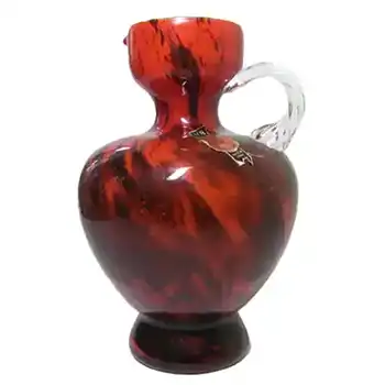 V.B. Opaline Florence Italian Empoli Glass Jug - Labelled