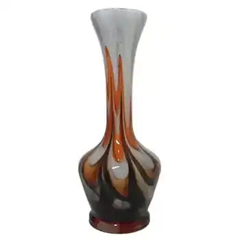 V.B. Opaline Florence Italian Empoli Marbled Glass Vase