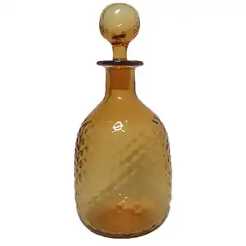 Thomas Webb Golden Amber British Glass Decanter - Marked