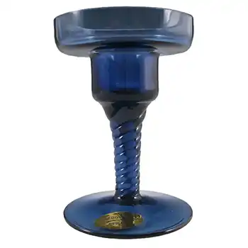 Wedgwood/Stennett-Willson Blue Glass Helix Candlestick RSW601/1
