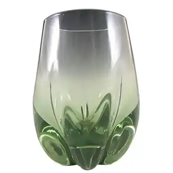 Whitefriars #9392 Sea Green Glass Lobed Vase