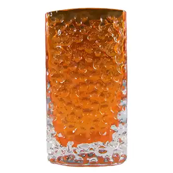 Whitefriars #9762 Baxter Tangerine Glass 4.75" Nailhead Vase