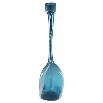 Cristalleria Artistica Toscana / Alrose Empoli Blue & White Glass Bottle