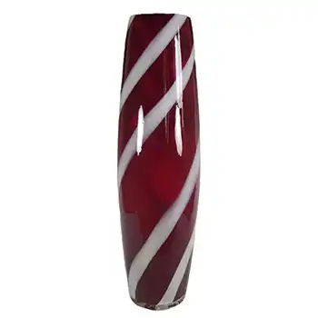 Cristalleria Artistica Toscana / Alrose Empoli Red & White Glass Vase