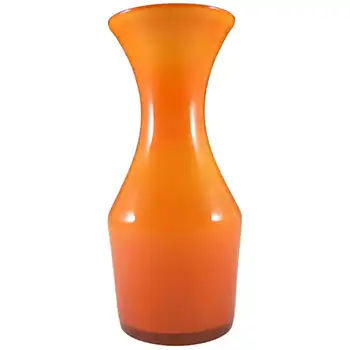 Alsterfors 1970's Scandinavian Orange Cased Glass 9.5" Vase