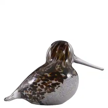 Langham Speckled Brown Glass Bird Paperweight - Marked